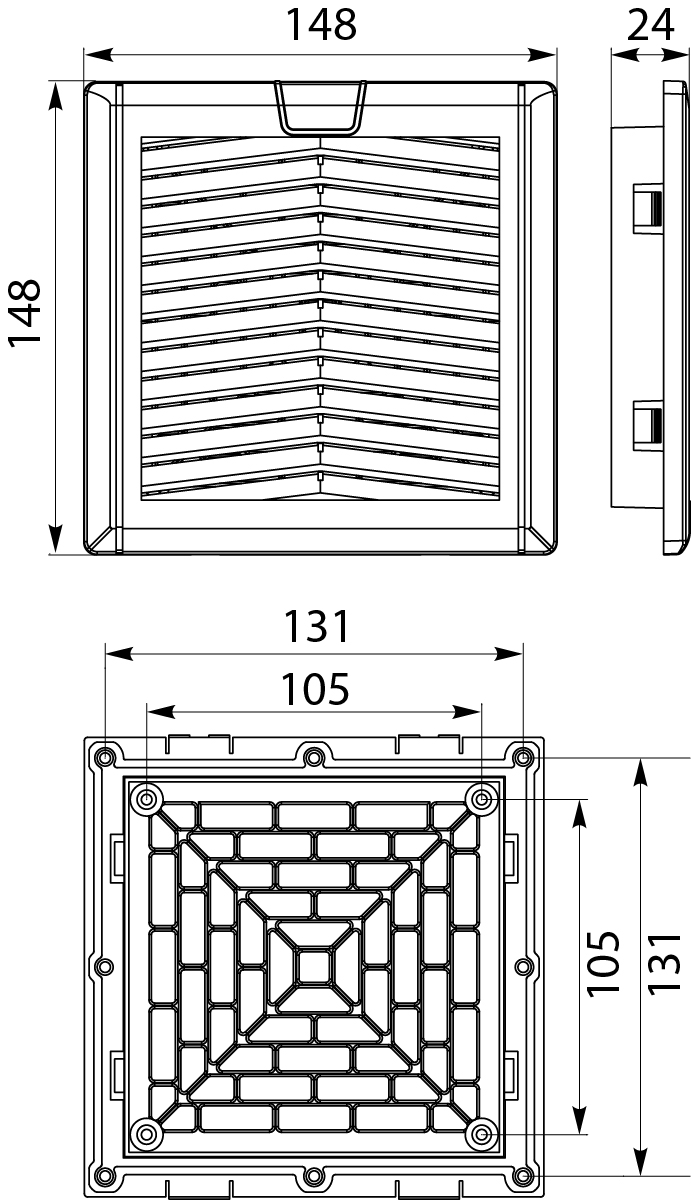 Fan filter WEF7, 148x148, IP54, 230V AC, 19W Fan filter WEF7, 148x148, IP54, 230V AC, 19W,elektro-plast