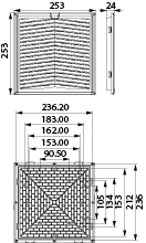 Filter WF15, 253x253mm, IP54, color: gray