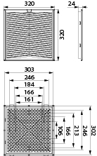 Fan filter WEF16, 320x320mm, IP54/I, 95W, color: gray