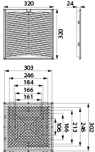 Filter WF18, 320x320mm, IP54, color: gray