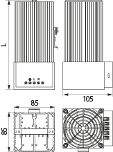 Compact Semiconductor Fan Heater GRZW500, to TH35, IP20 / I, PTC, 230V AC, 500W