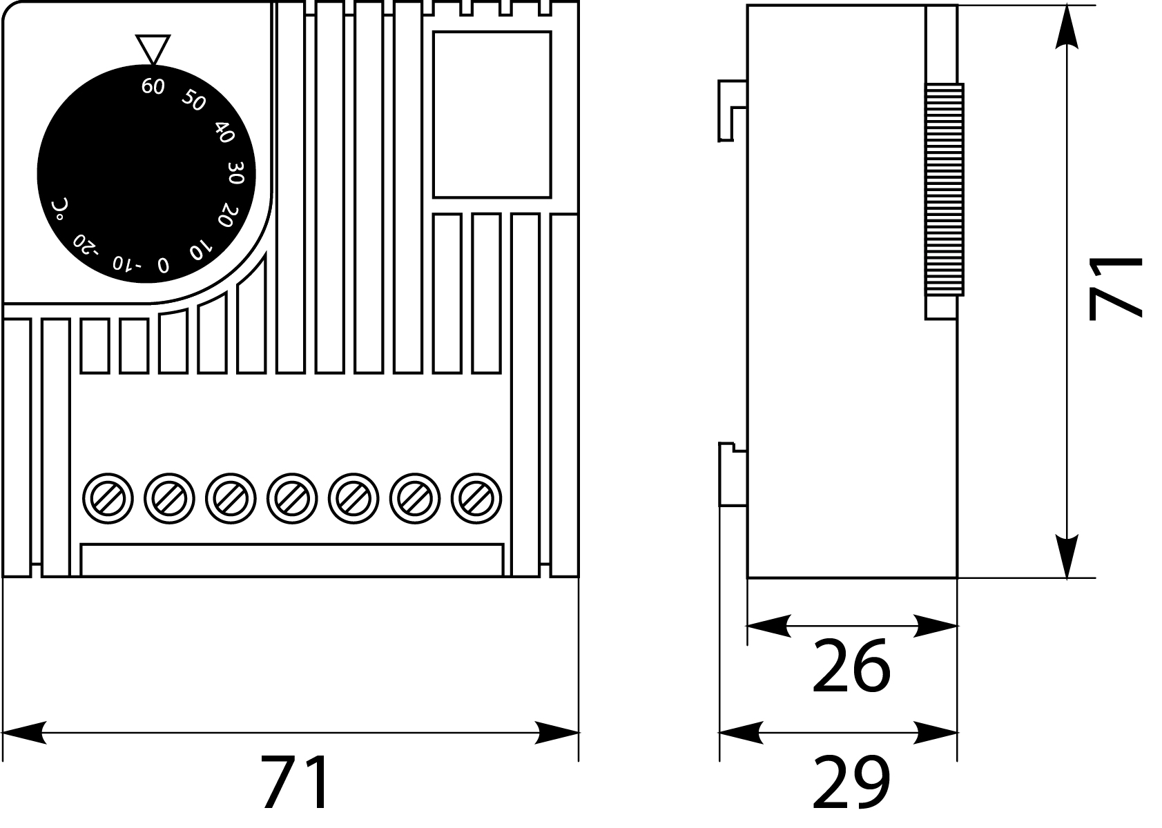 Temperature regulator - electronic thermostat TM8 to TH 35 rail Temperature regulator - electronic thermostat TM8 to TH 35 rail,elektro-plast