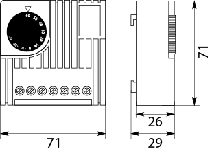 Temperature regulator - electronic thermostat TM8 to TH 35 rail