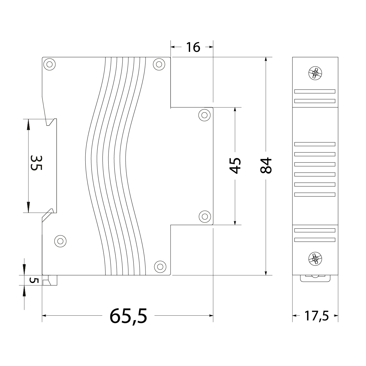 Bell for rail TH35, 230V~, DZTH230 Bell for rail TH35, 230V~, DZTH230,elektro-plast