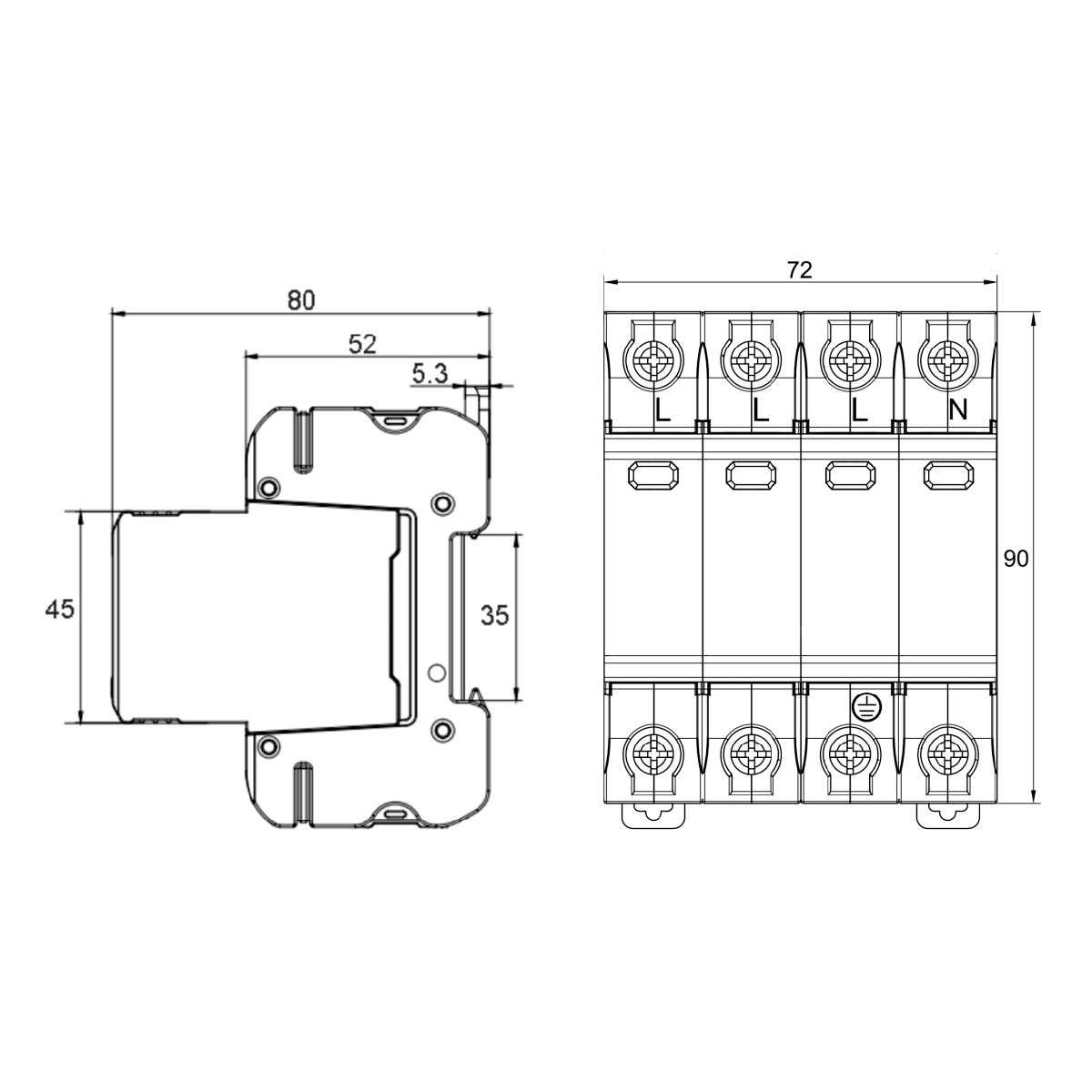 B+C Class Surge Protector 4P 12,5kA Professional (spark gap) SPD/12.5/4P B+C Class Surge Protector 4P 12,5kA Professional (spark gap) SPD/12.5/4P,elektro-plast