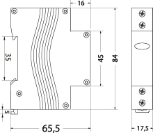 Lampka kontrolna modułowa LK1TH, 1 kolorowa LED czerwona, 1 fazowa