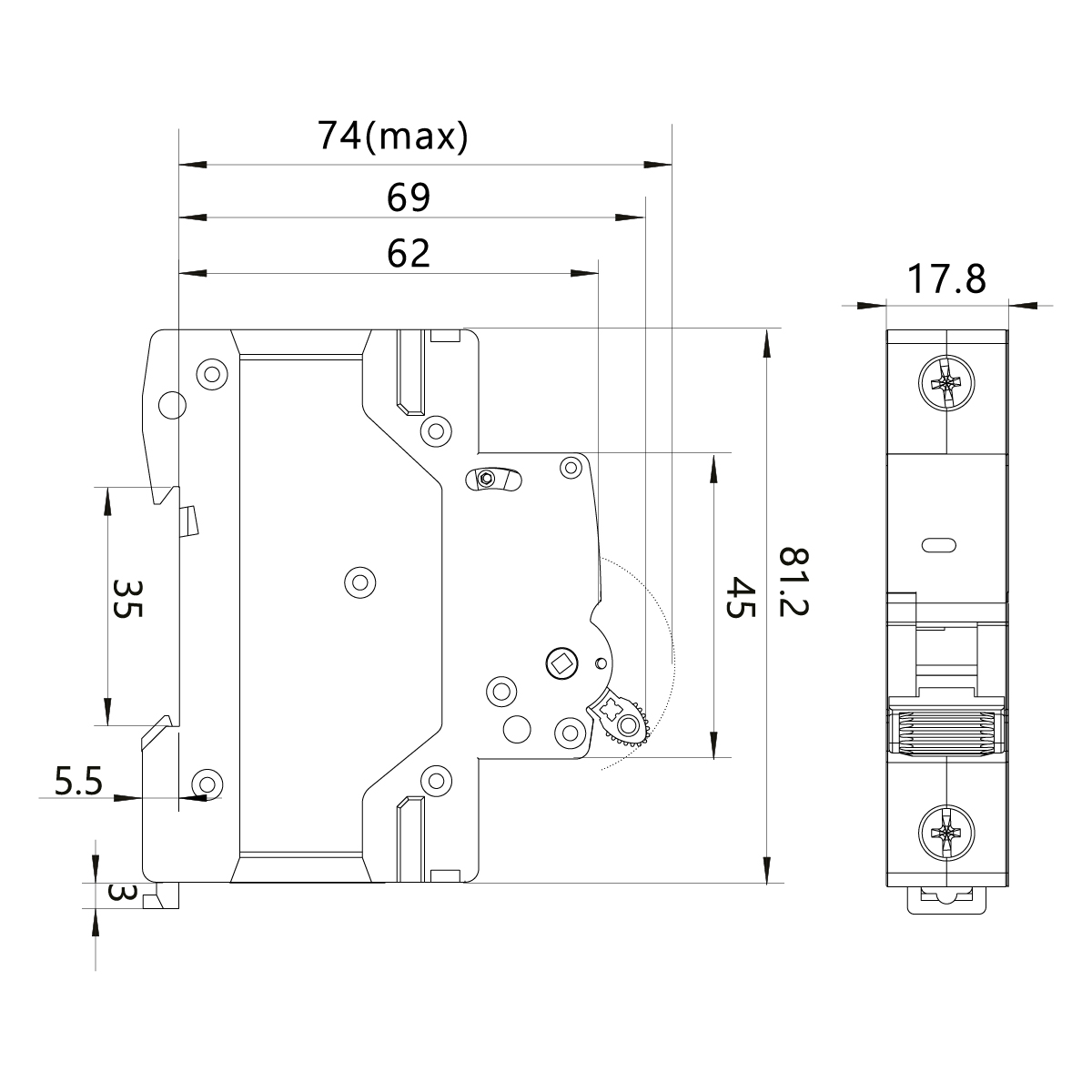 Overcurrent Circuit Breaker, 6kA, C, 1-pole, 25A OCB/C25/1P Overcurrent Circuit Breaker, 6kA, C, 1-pole, 25A OCB/C25/1P,elektro-plast