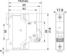 Wyłącznik nadprądowy OCB/C40/1P, 6kA, C, 1-biegunowy, 40A