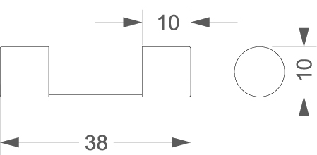 Time-delay cylindrical fuse link ST10PV 10x38 15A 1000VDC