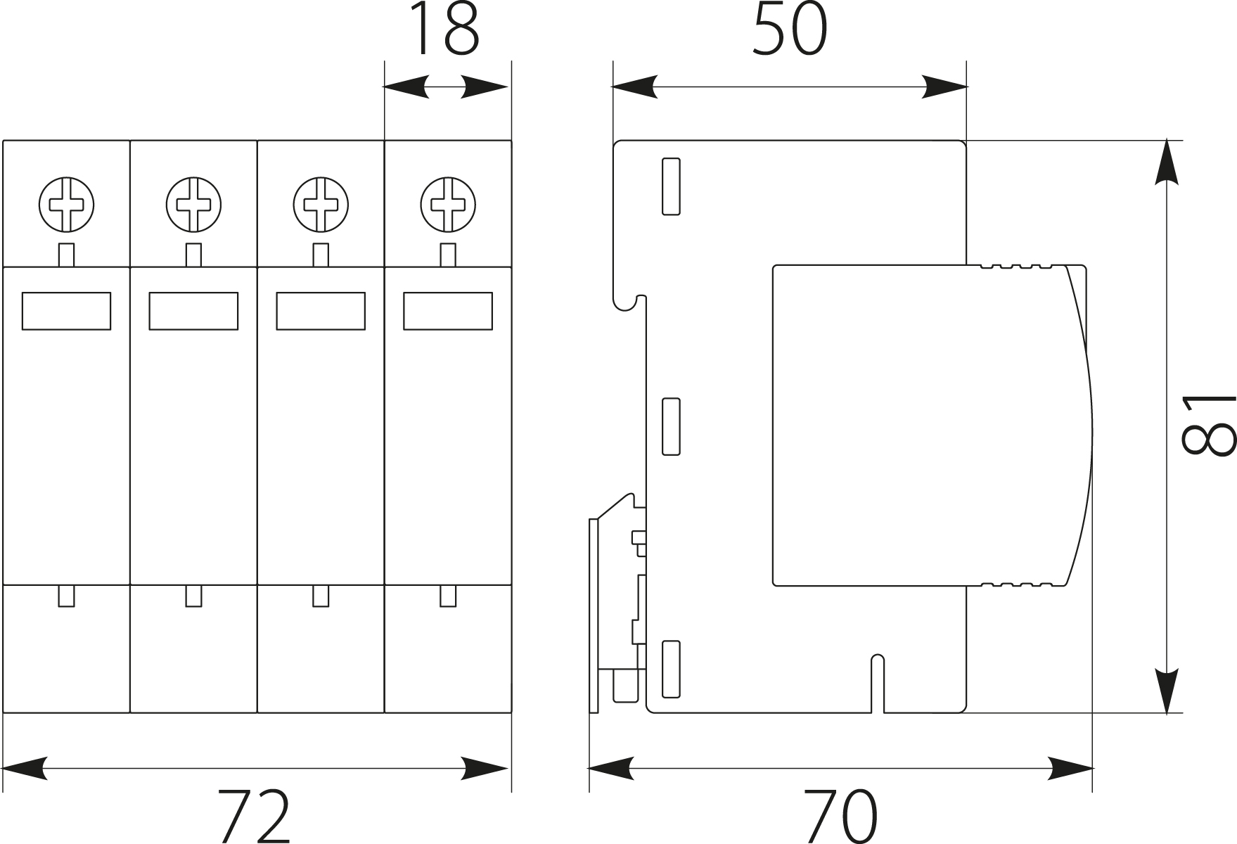 Surge protection device BY7-40 / 4-275 B + C 4P (T1 + T2 AC) Surge protection device BY7-40 / 4-275 B + C 4P (T1 + T2 AC),elektro-plast