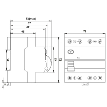 Residual Current Circuit Breaker 40A, 30mA, 4-pole type AC RCD/40A/4P