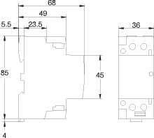Stycznik modułowy SM40A/2NO/2P, 40A, styki 2xNO (normalnie otwarte), cewka 230V, 2-modułowy