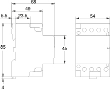Stycznik modułowy 40A, styki 4xNO (normalnie otwarte), cewka 230V, 3-modułowy