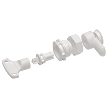 Triangular Plastic Cam Lock DARP-ZPL + Key, Quiteline, color: white