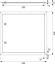 Lacquered aluminium door with frame DR72 for Flush Distributrion Board DARP-72, color: white