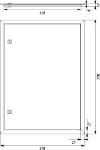 Lacquered aluminium door with frame DR96 for Flush Distributrion Board DARP-96, color: white