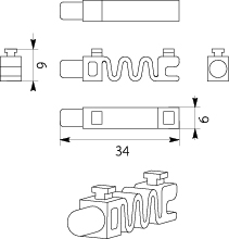 Door Hinge for DARP Door, color: white
