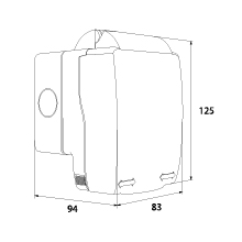 Hermetic Socket AVE IP56 SCHUKO with hinged transparent lid, colour: gray, 16A, 250V~
