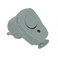 Plugs and sockets 230V - Angle plug AWA-ŁK with switch and led switching control transparent